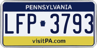 PA license plate LFP3793