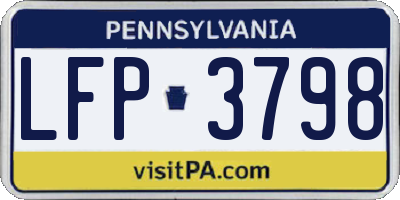PA license plate LFP3798