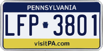PA license plate LFP3801
