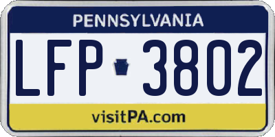 PA license plate LFP3802