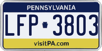 PA license plate LFP3803