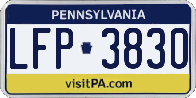 PA license plate LFP3830
