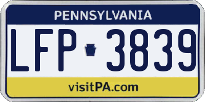 PA license plate LFP3839