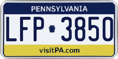 PA license plate LFP3850