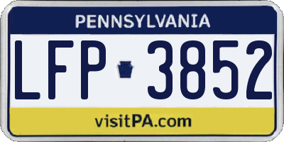 PA license plate LFP3852