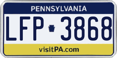 PA license plate LFP3868