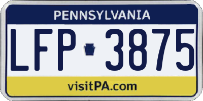 PA license plate LFP3875
