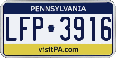PA license plate LFP3916
