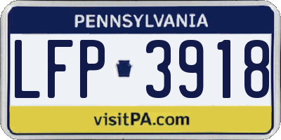 PA license plate LFP3918