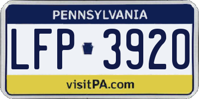PA license plate LFP3920