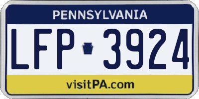 PA license plate LFP3924