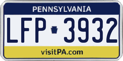 PA license plate LFP3932