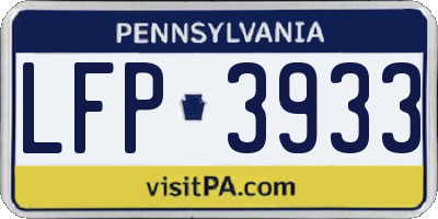 PA license plate LFP3933
