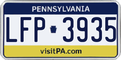 PA license plate LFP3935