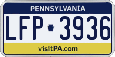 PA license plate LFP3936