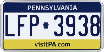 PA license plate LFP3938