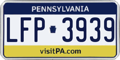 PA license plate LFP3939