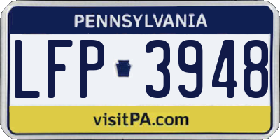 PA license plate LFP3948