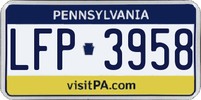 PA license plate LFP3958