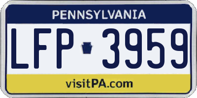 PA license plate LFP3959