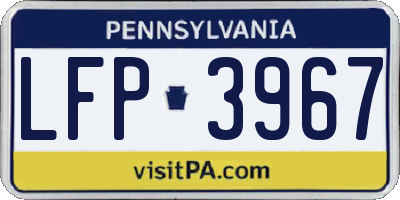 PA license plate LFP3967