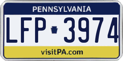 PA license plate LFP3974