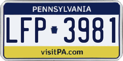 PA license plate LFP3981