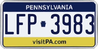 PA license plate LFP3983