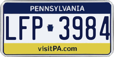 PA license plate LFP3984