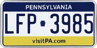 PA license plate LFP3985