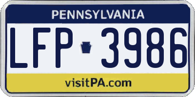 PA license plate LFP3986