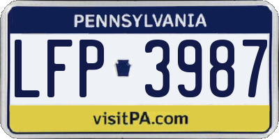 PA license plate LFP3987