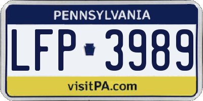 PA license plate LFP3989