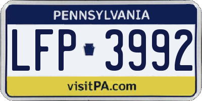 PA license plate LFP3992