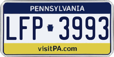 PA license plate LFP3993