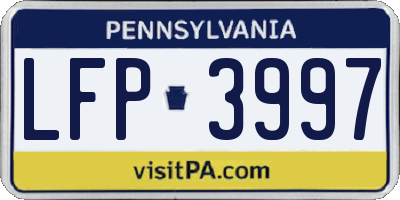 PA license plate LFP3997