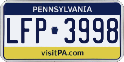 PA license plate LFP3998