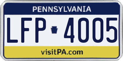 PA license plate LFP4005