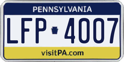 PA license plate LFP4007