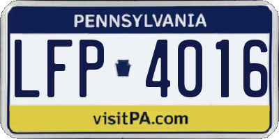 PA license plate LFP4016