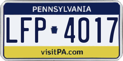 PA license plate LFP4017