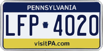 PA license plate LFP4020