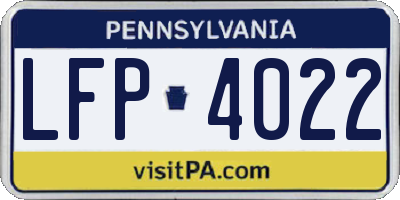 PA license plate LFP4022