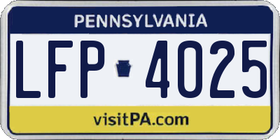 PA license plate LFP4025