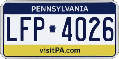 PA license plate LFP4026