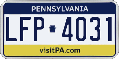 PA license plate LFP4031