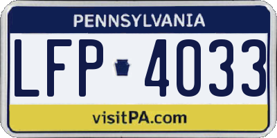PA license plate LFP4033