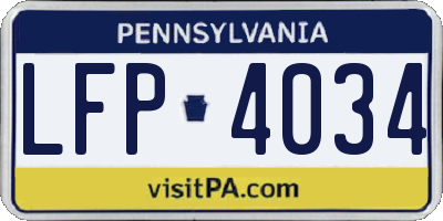 PA license plate LFP4034
