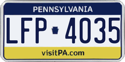 PA license plate LFP4035