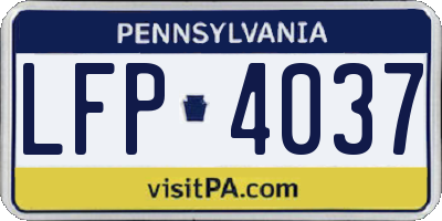 PA license plate LFP4037